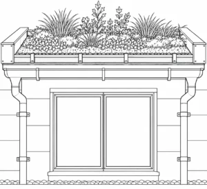 Patterned Tile Wall Scene Coloring Page Set 4