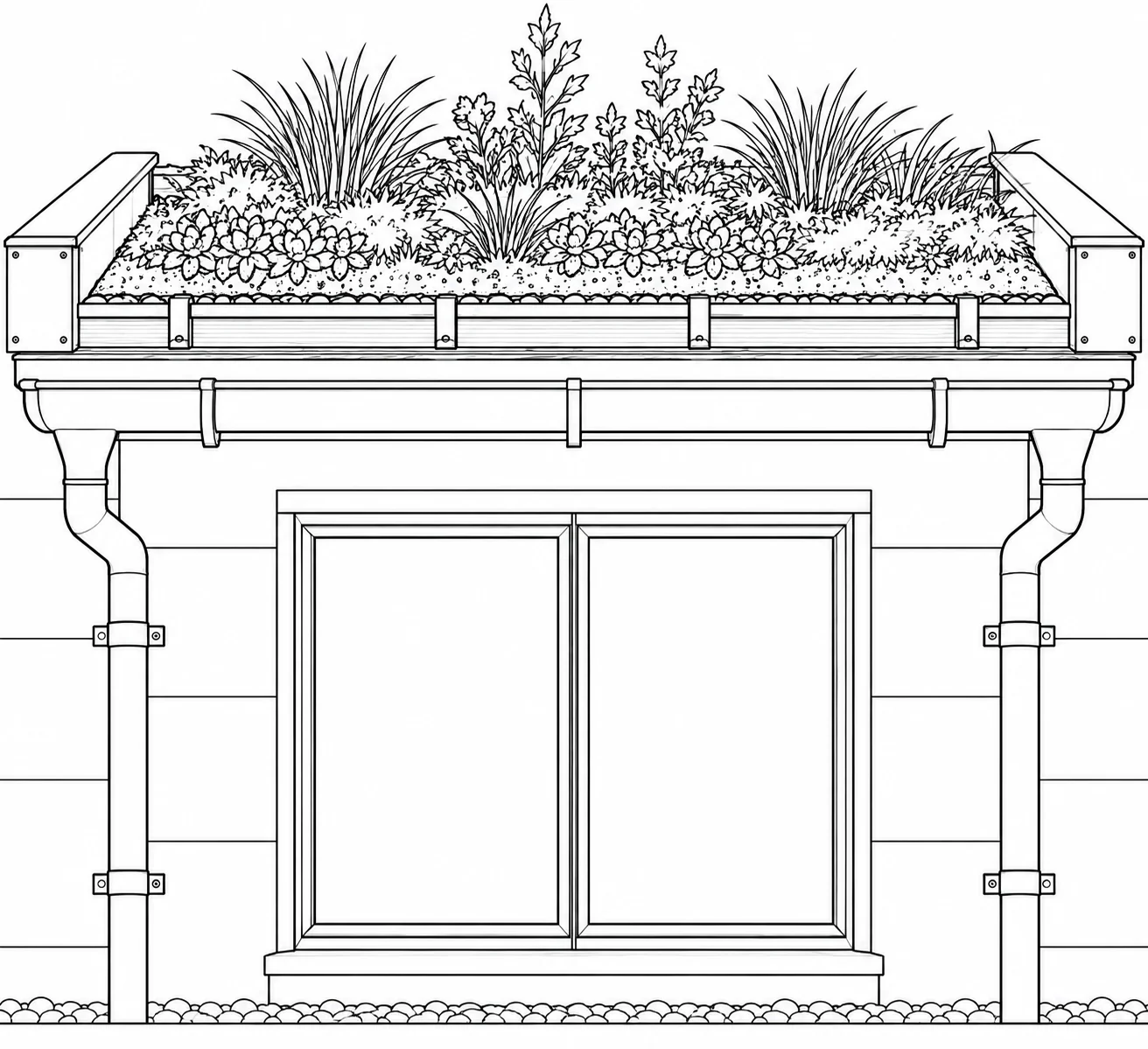 Patterned Tile Wall Scene Coloring Page Set 4