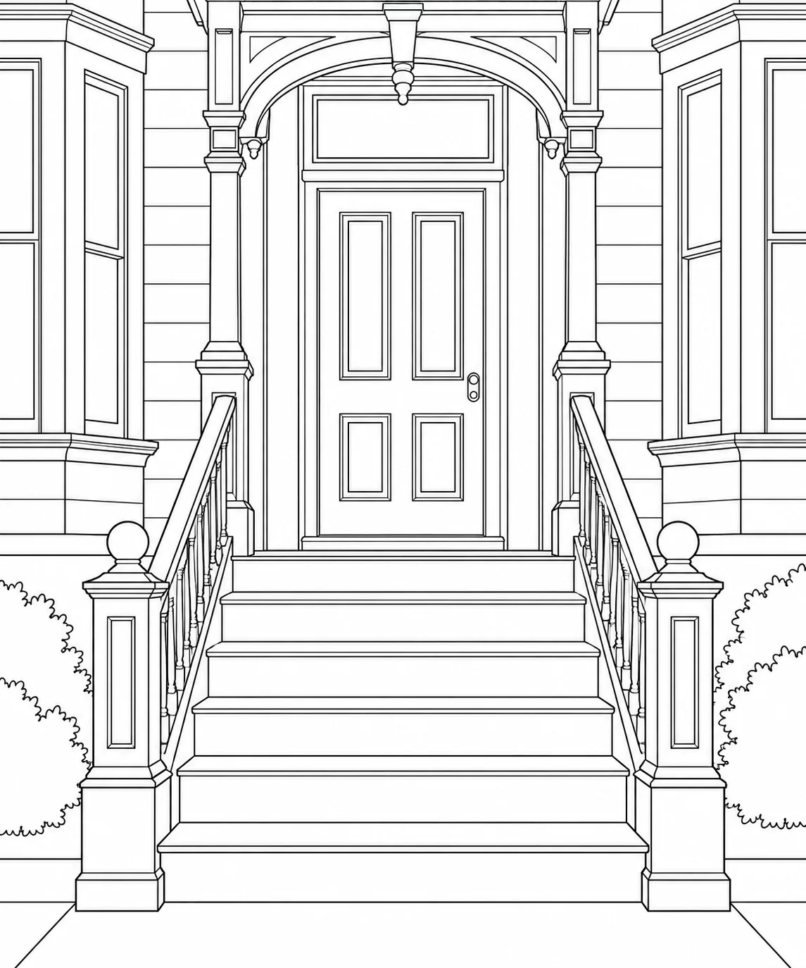 Patterned Tile Wall Scene Coloring Page Set 3