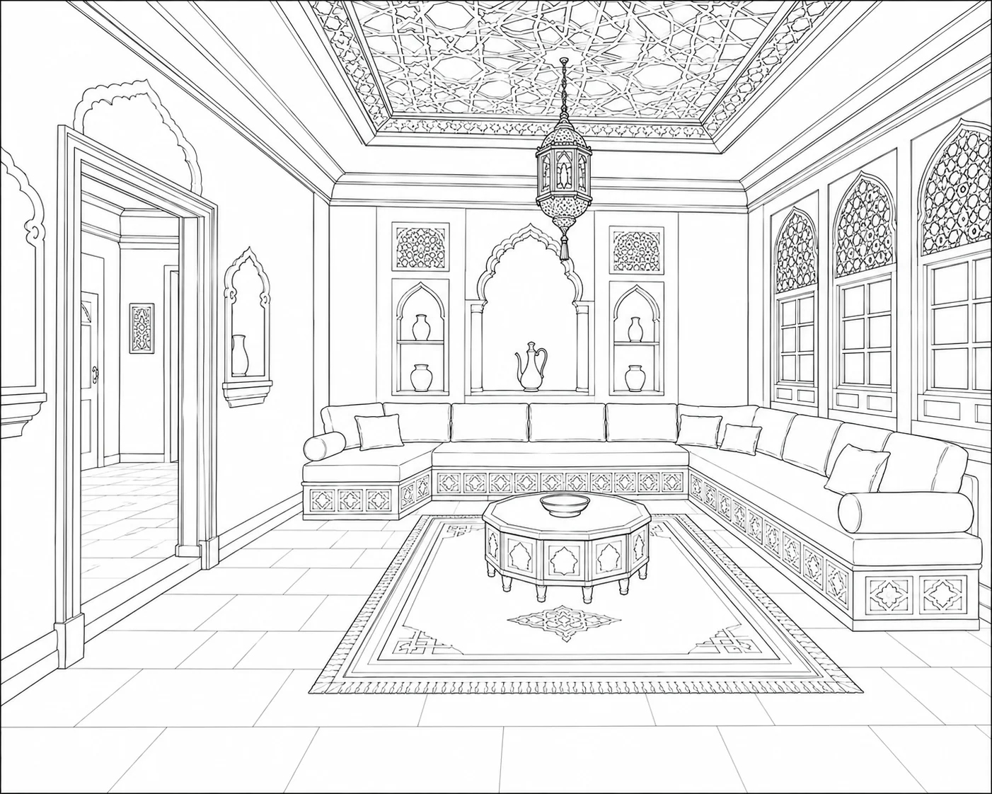 Quiet Study Room Coloring Page
