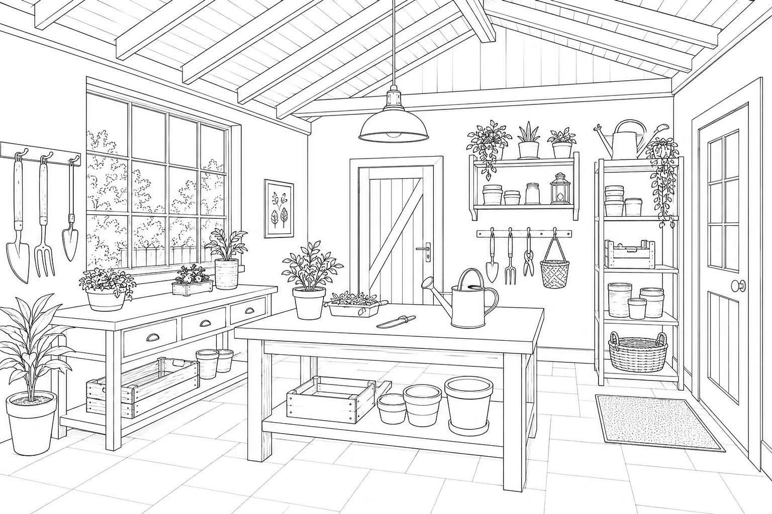 Intricate Reading Nook Coloring Sheet