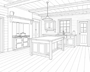 Reading Nook Scene Coloring Page