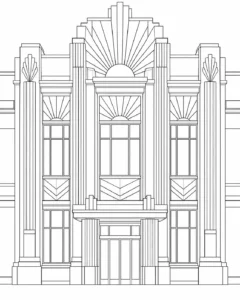 Repeating Architectural Shapes Coloring Page