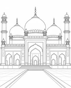 Repeating Architectural Shapes Coloring Page for Adults