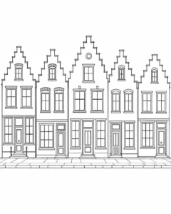 Printable Repeating Doorway Design Coloring Sheet