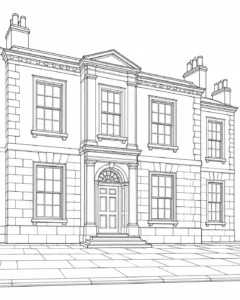 Repeating Doorway Design Coloring Page