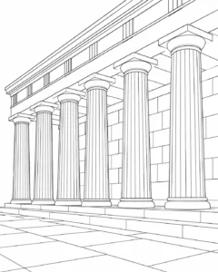 Repeating Doorway Design Coloring Page