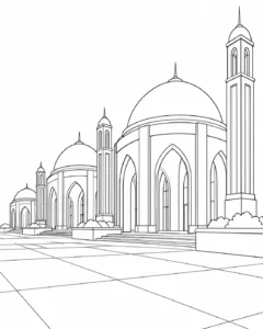 Detailed Repeating Roof Pattern Coloring Page
