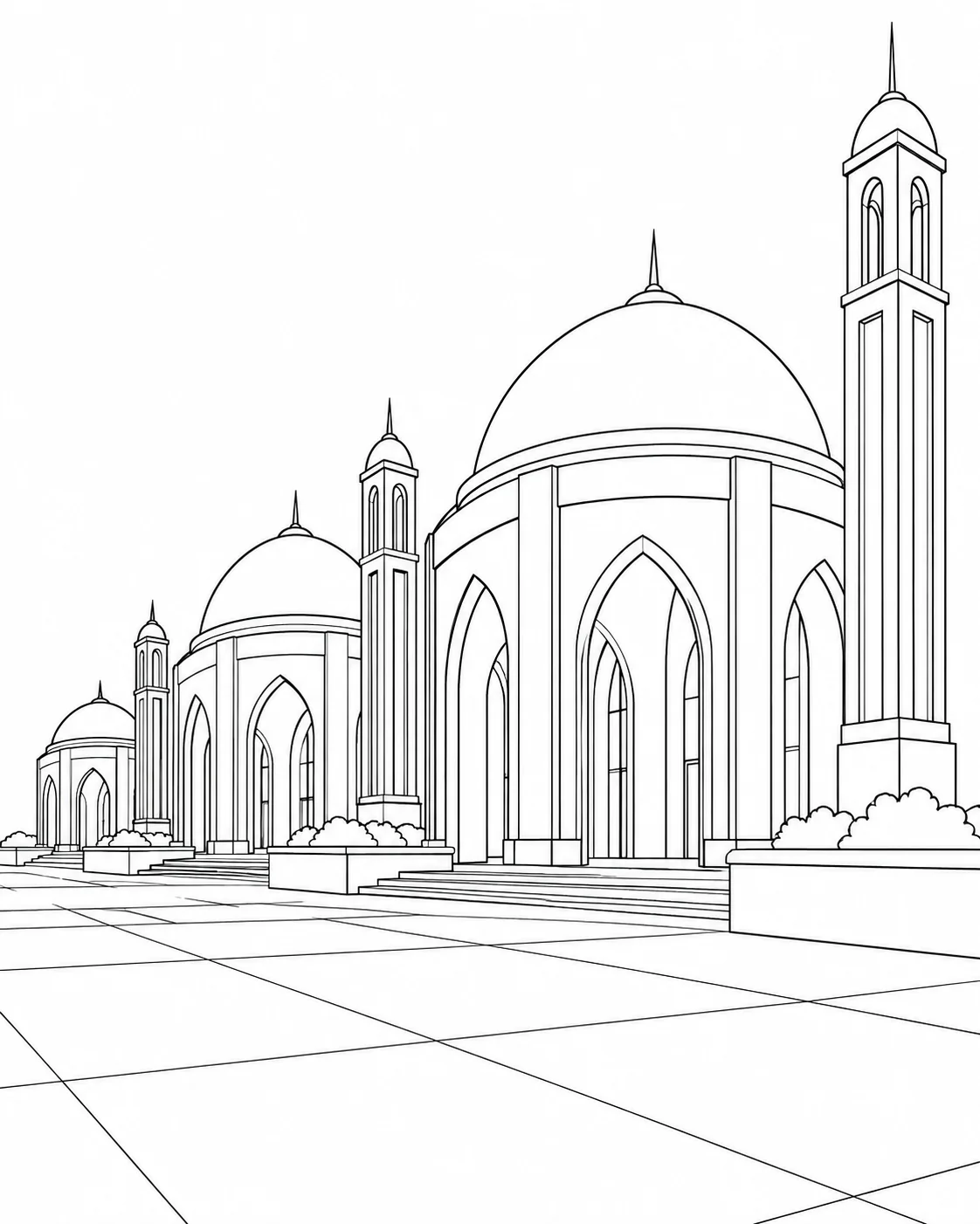 Detailed Repeating Roof Pattern Coloring Page
