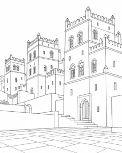 Symmetrical Window Design Coloring Page for Adults