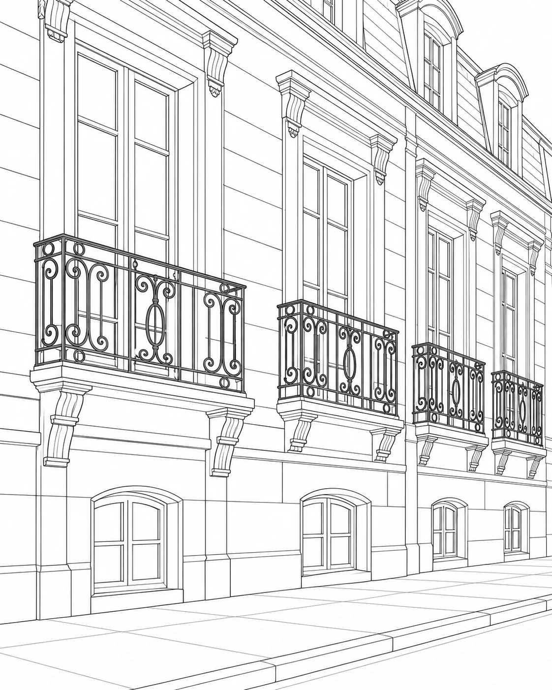 Symmetrical Window Design Coloring Page