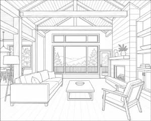 Traditional Sitting Room Coloring Page